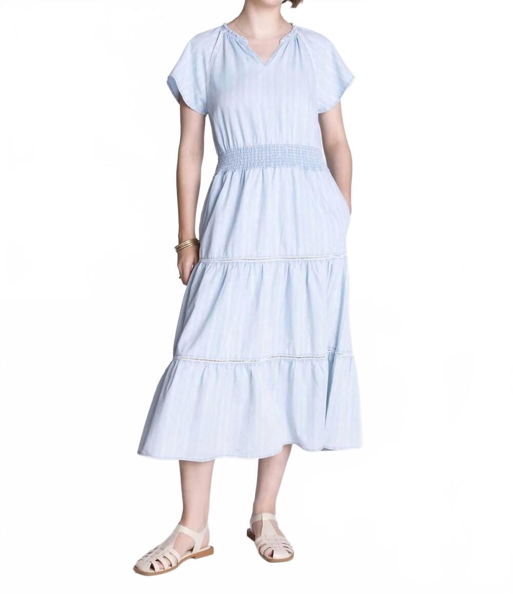 NEW THREAD & SUPPLY junia midi dress in blue haze wash